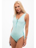 Turquoise bodysuit with ties 3554 - Online store - Boutique